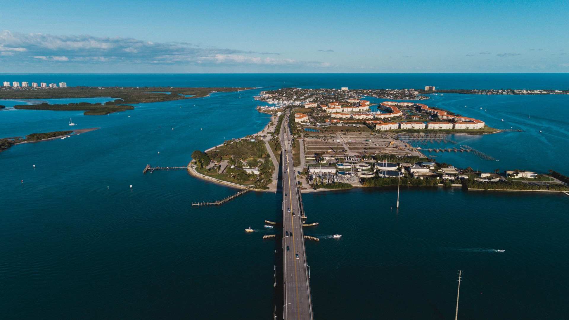 Aerial View of Bridge at Fort Pierce